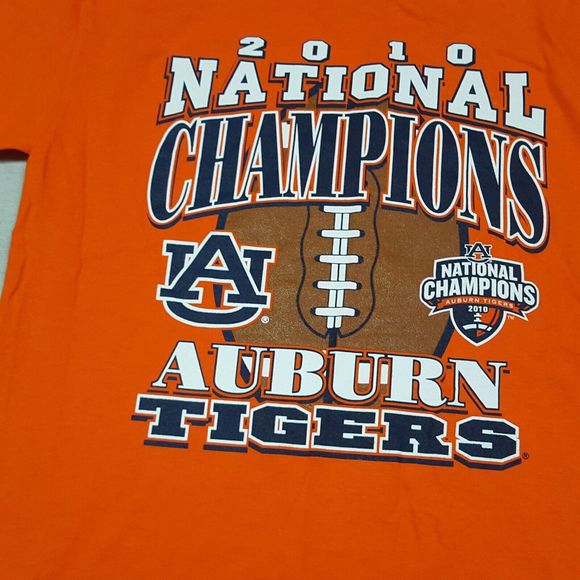 Auburn Tigers Shirt Mens Medium Orange Short Sleeve Spell Out 2010 Champions - Picture 3 of 11